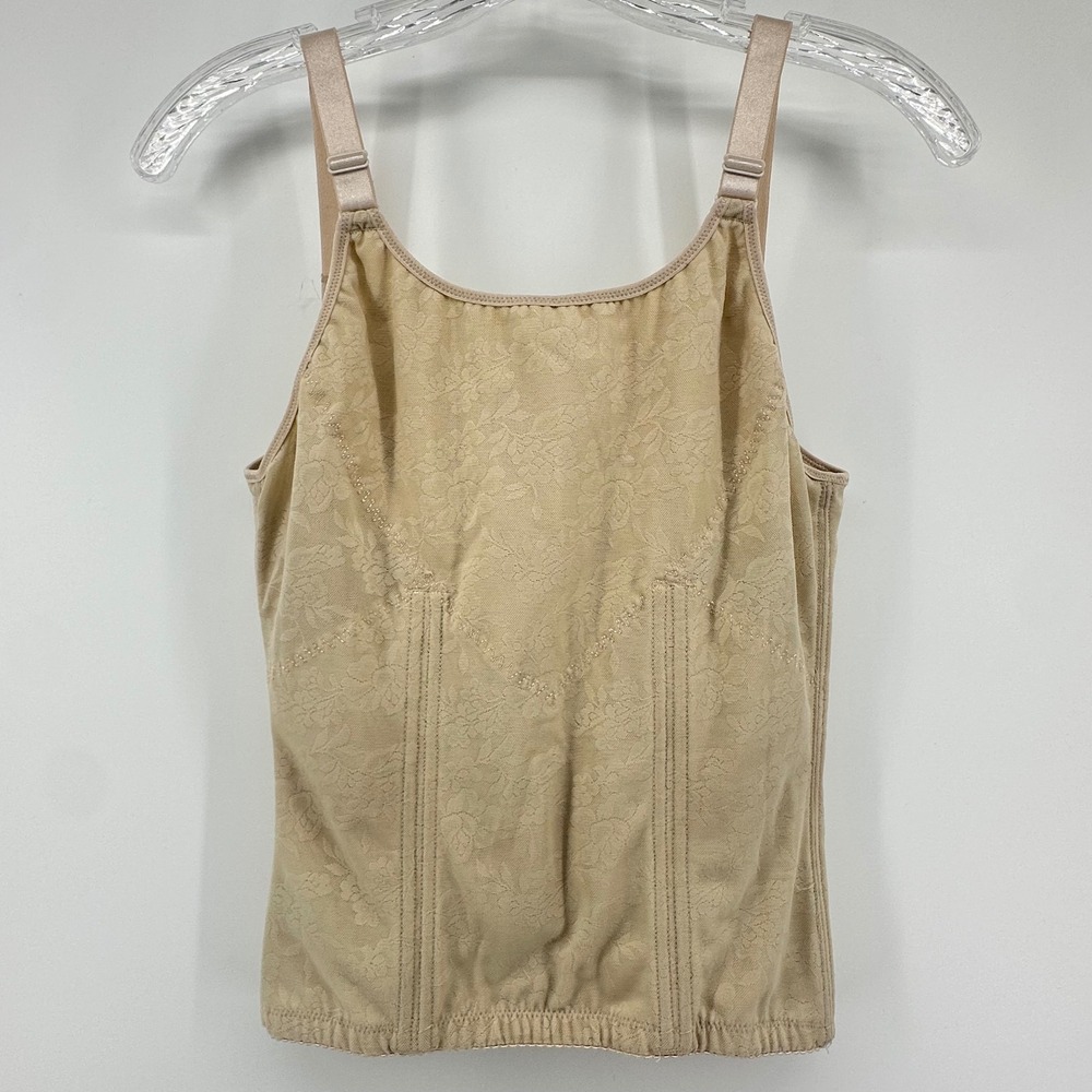 Venus Floral Jacquard Shapewear Camisole Beige XL Classy Victorian